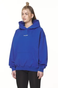 Pegador Hoodies|Clarita Logo Oversized Hoodie Washed True Blue White Gum