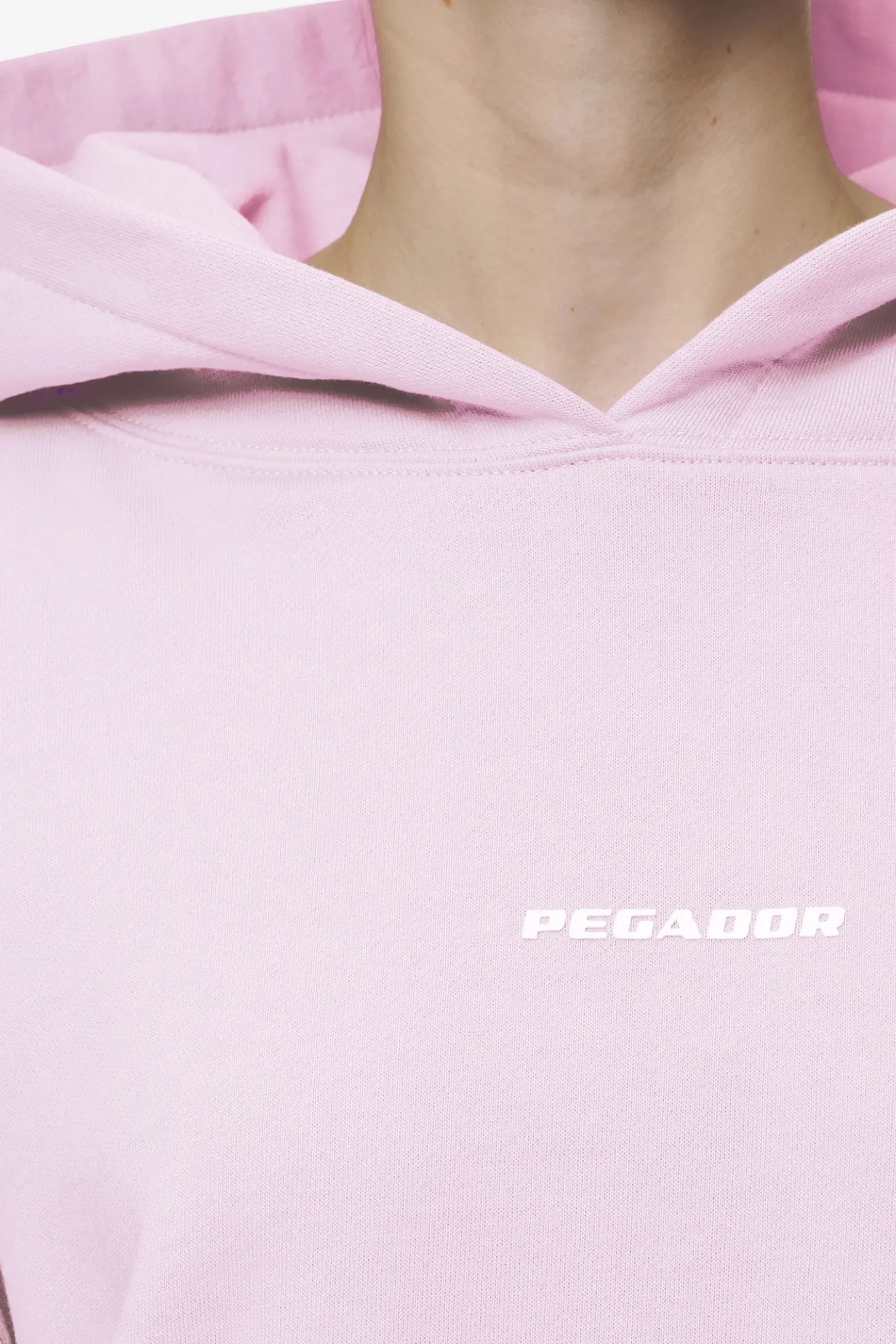 Pegador Hoodies|Clarita Logo Oversized Hoodie White Gum Washed bubblegum