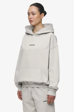Pegador Hoodies|Clarita Logo Oversized Hoodie Washed Moon Grey Black Gum