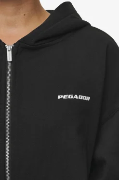 Pegador Hoodies|Zip Hoodies|Clarita Oversized Sweat Jacket Black White Gum