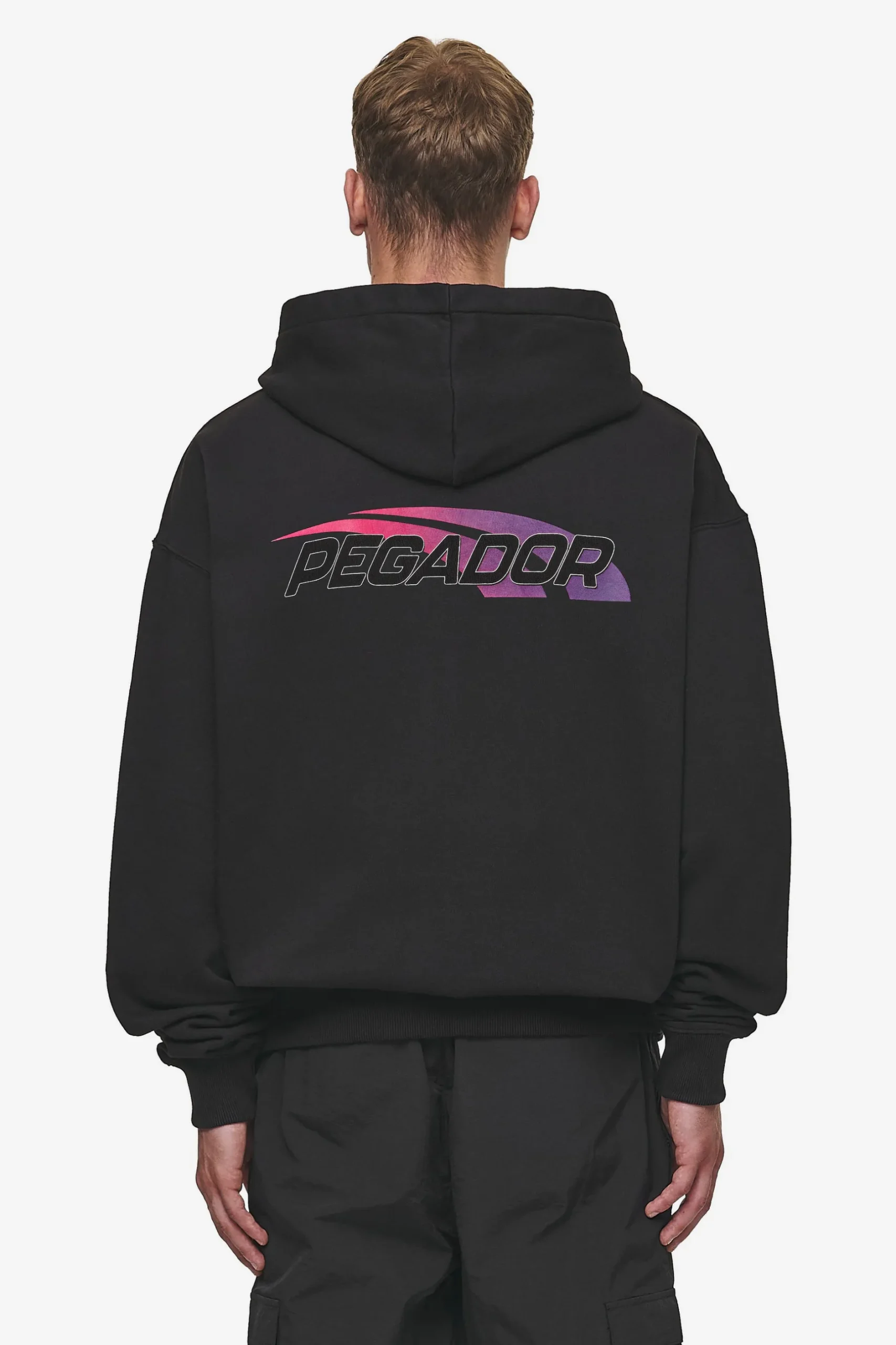 Pegador Hoodies|Zip Hoodies|Clayton Oversized Sweat Jacket Washed Black
