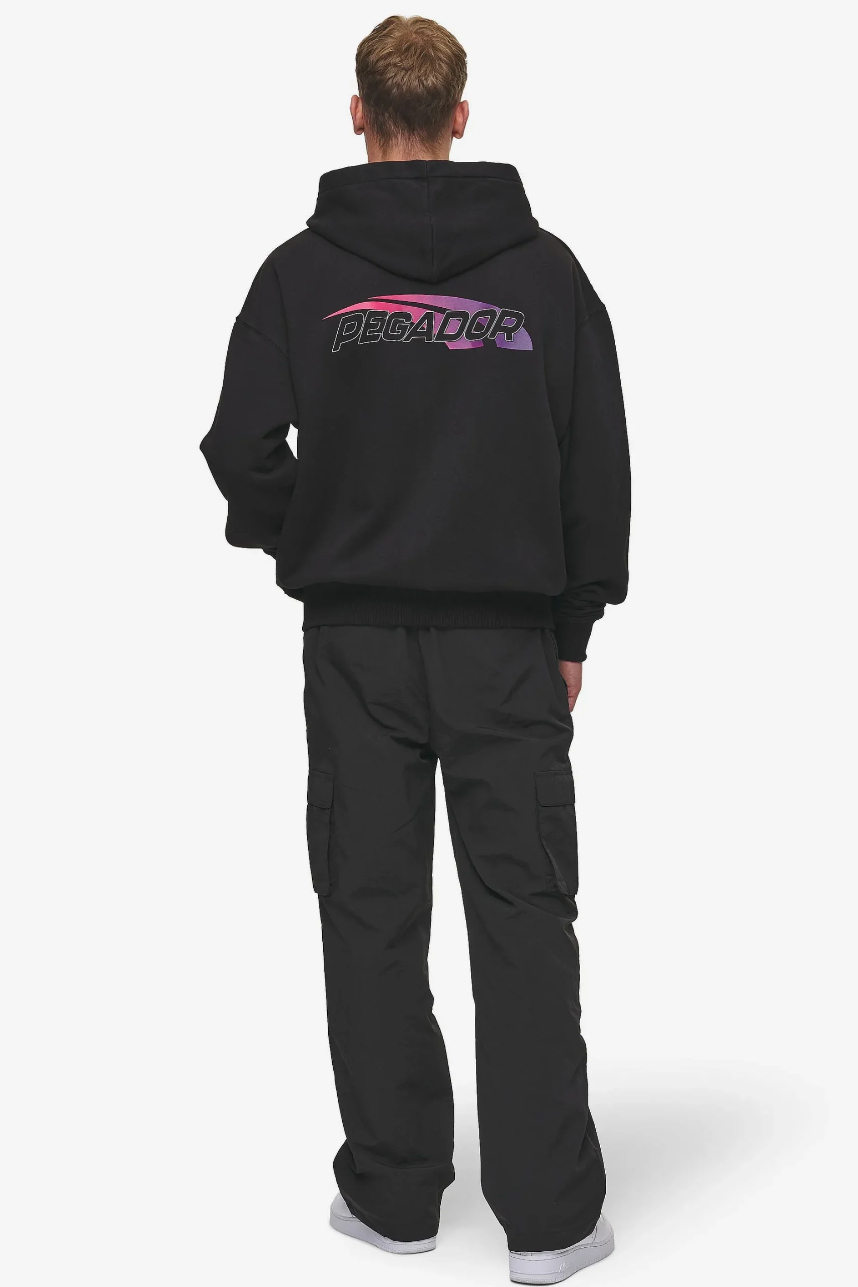 Pegador Hoodies|Zip Hoodies|Clayton Oversized Sweat Jacket Washed Black