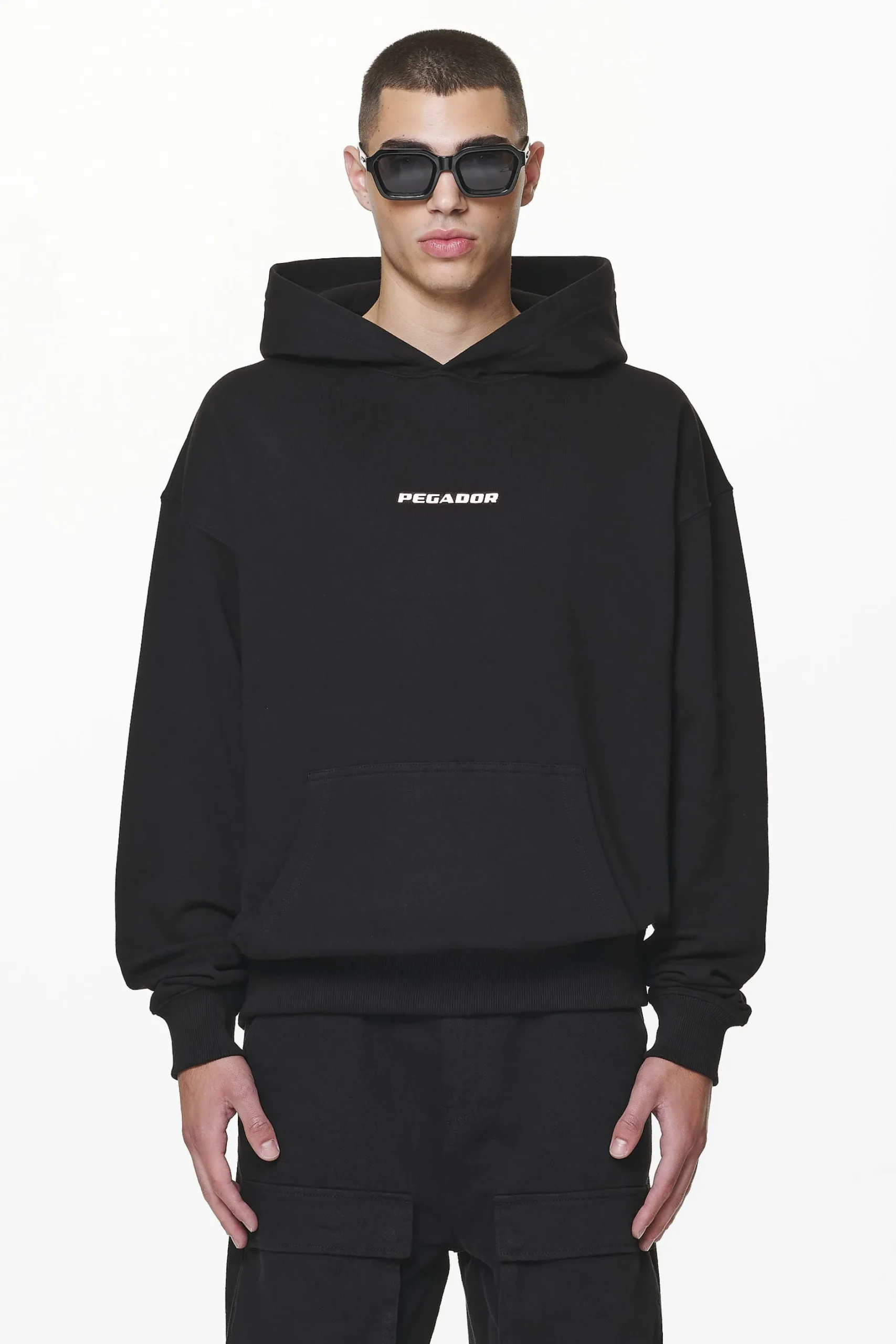 Pegador Hoodies|Colne Logo Oversized Hoodie Black