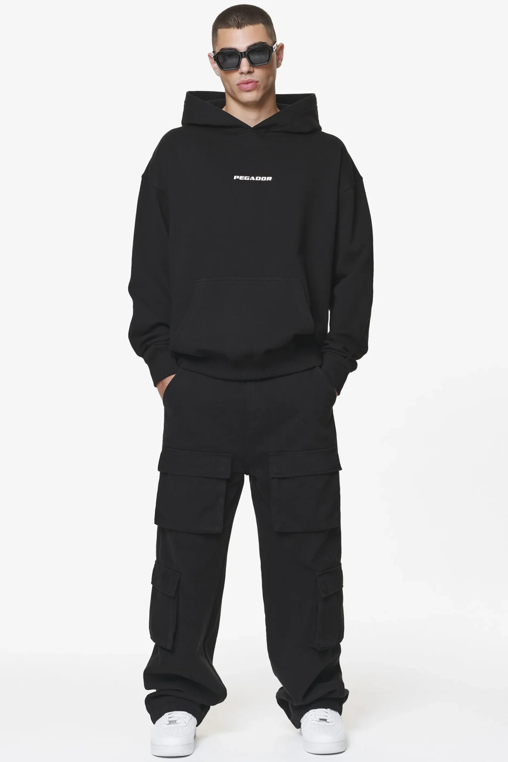Pegador Hoodies|Colne Logo Oversized Hoodie Black