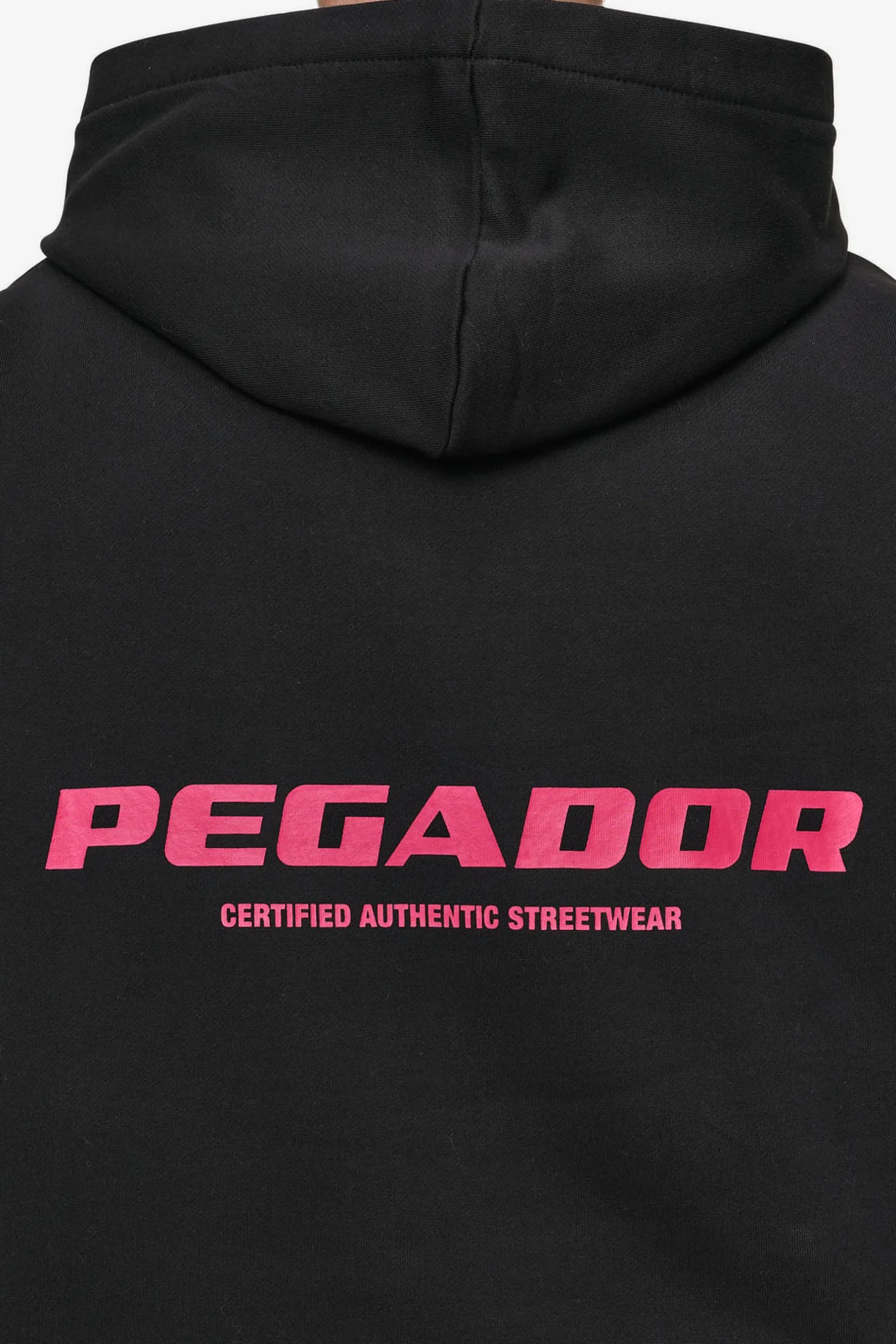 Pegador Hoodies|Colne Logo Oversized Hoodie Washed Black Virtual Pink