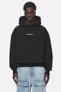 Pegador Hoodies|Colne Logo Oversized Hoodie Washed Black