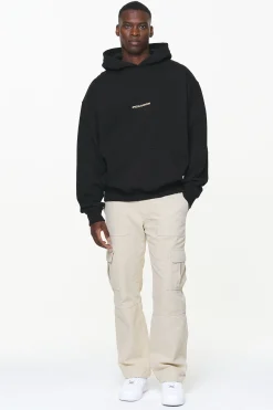 Pegador Hoodies|Colne Logo Oversized Hoodie Vintage Washed Onyx Black Gum