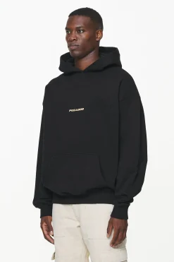 Pegador Hoodies|Colne Logo Oversized Hoodie Vintage Washed Onyx Black Gum