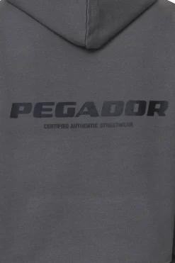 Pegador Hoodies|Colne Logo Oversized Hoodie Washed Volcano Grey