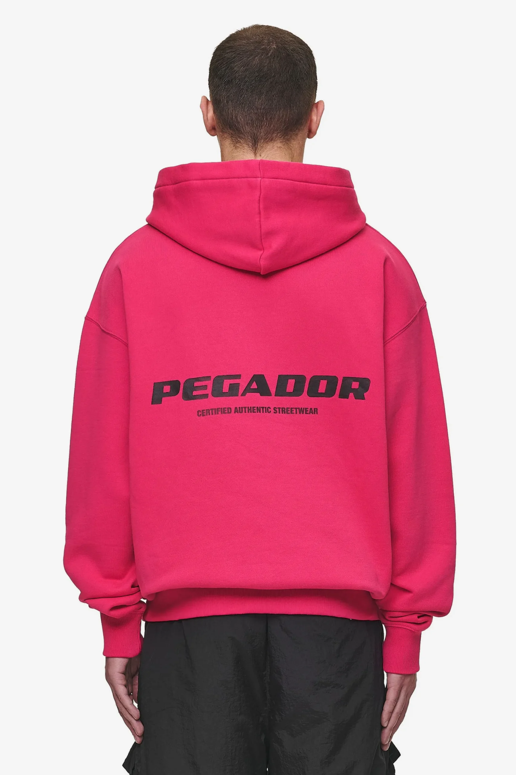 Pegador Hoodies|Colne Logo Oversized Hoodie Washed Virtual Pink Black