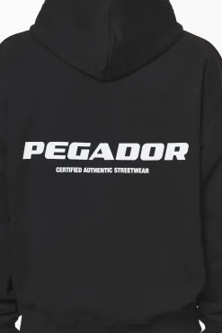 Pegador Hoodies|Zip Hoodies|Colne Logo Oversized Sweat Jacket Black