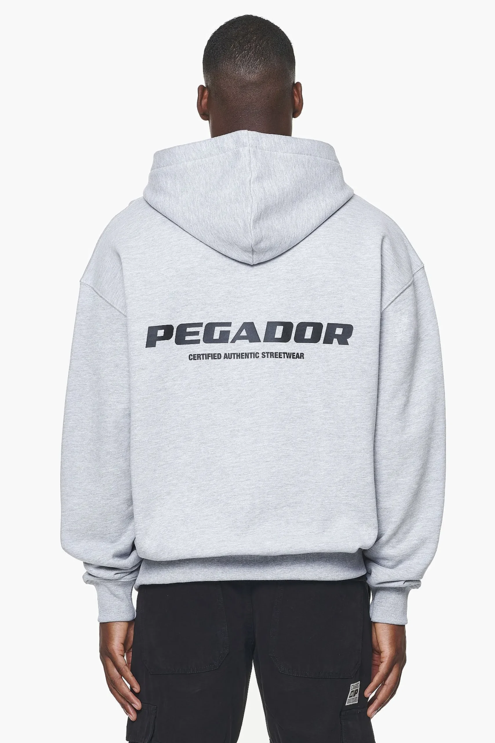 Pegador Hoodies|Zip Hoodies|Colne Logo Oversized Sweat Jacket Grey Melange