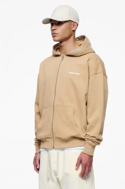 Pegador Hoodies|Zip Hoodies|Colne Logo Oversized Sweat Jacket Vintage Washed Espresso
