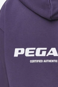 Pegador Hoodies|Zip Hoodies|Colne Logo Oversized Sweat Jacket Washed Deep Purple White