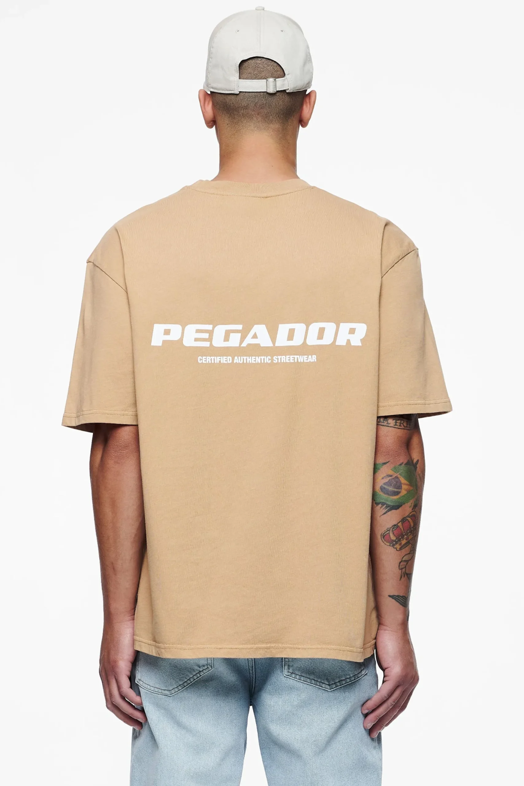 Pegador Tees|Colne Logo Oversized Tee Vintage Washed Espresso