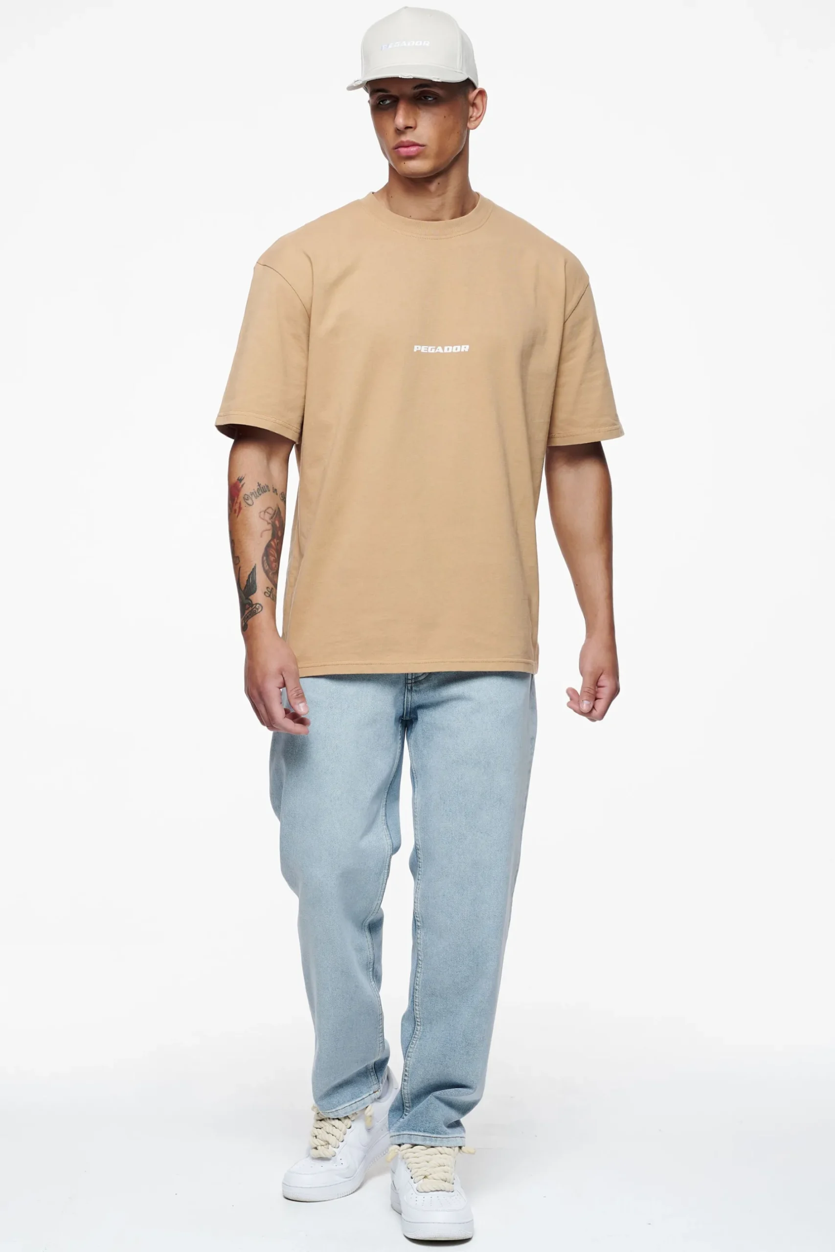 Pegador Tees|Colne Logo Oversized Tee Vintage Washed Espresso