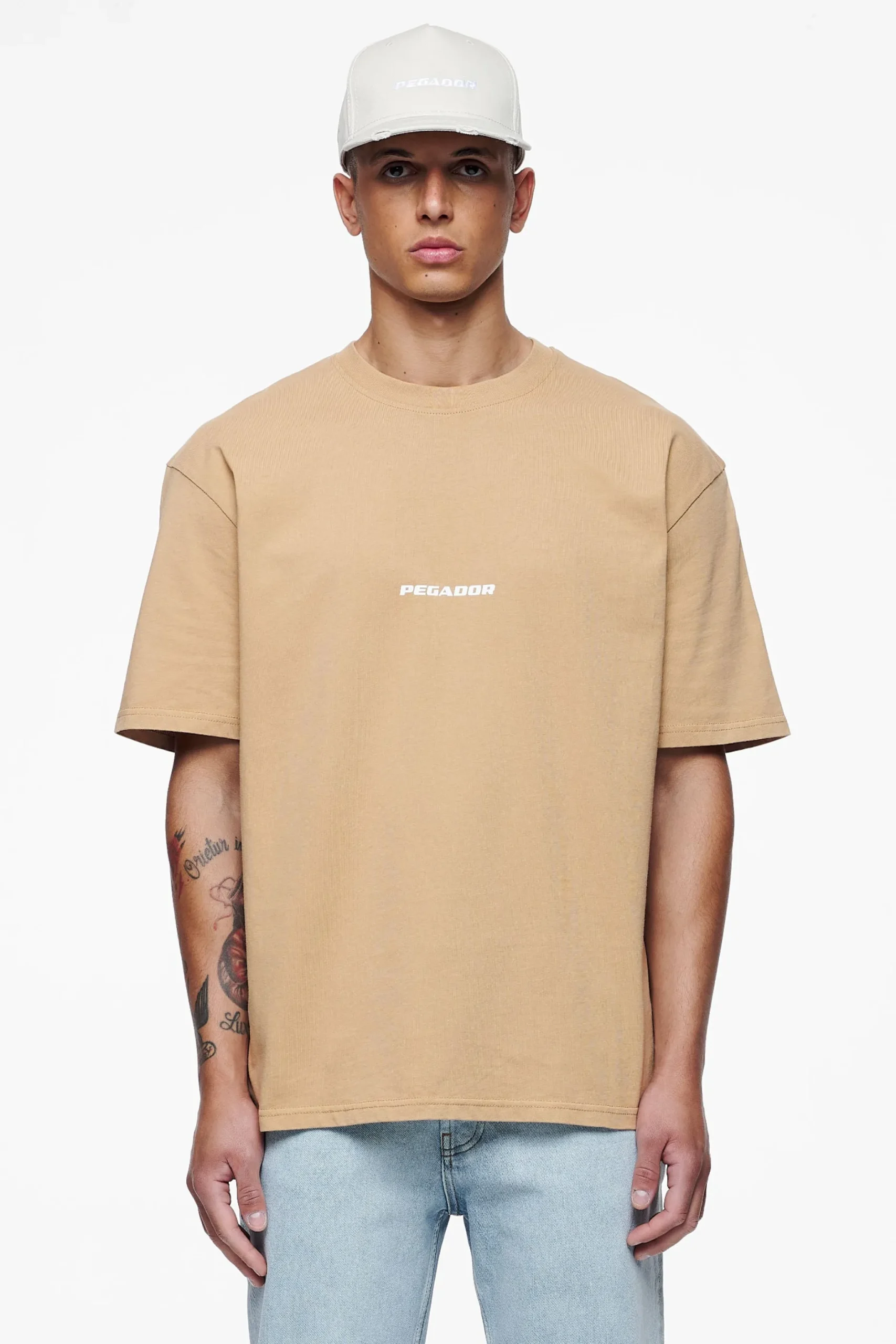 Pegador Tees|Colne Logo Oversized Tee Vintage Washed Espresso