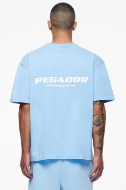 Pegador Tees|Colne Logo Oversized Tee Vintage Washed Riviera Blue