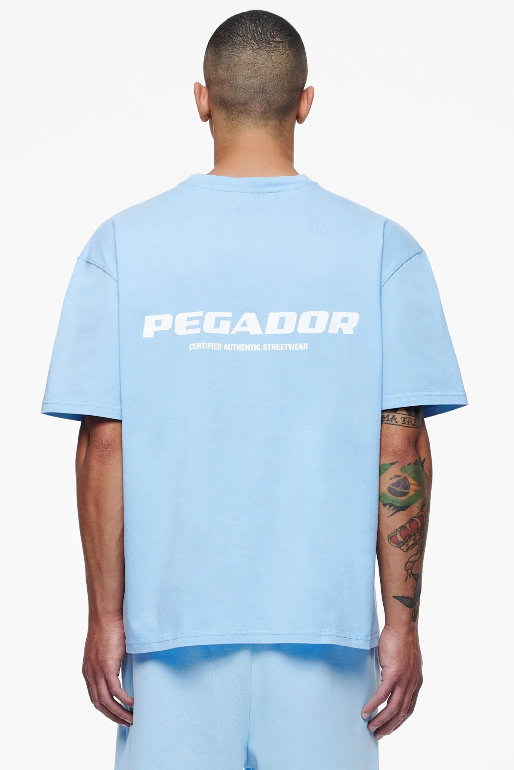 Pegador Tees|Colne Logo Oversized Tee Vintage Washed Riviera Blue