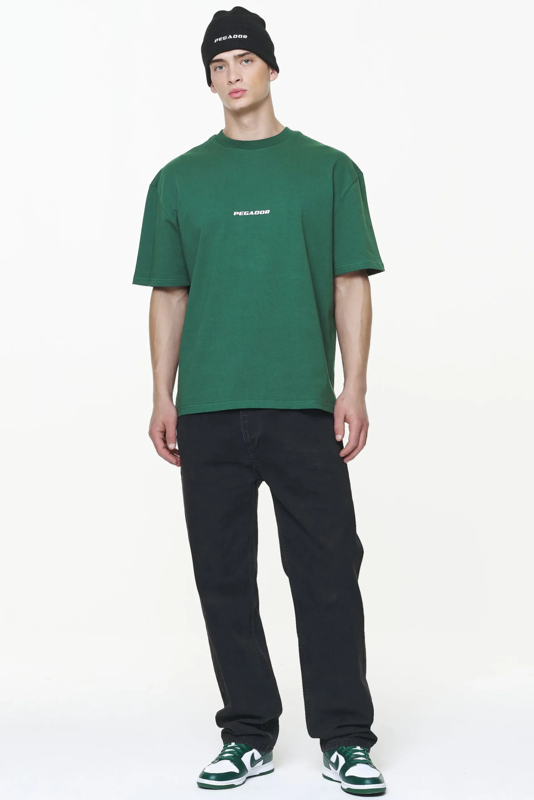 Pegador Tees|Colne Logo Oversized Tee Vintage Washed British Green Gum