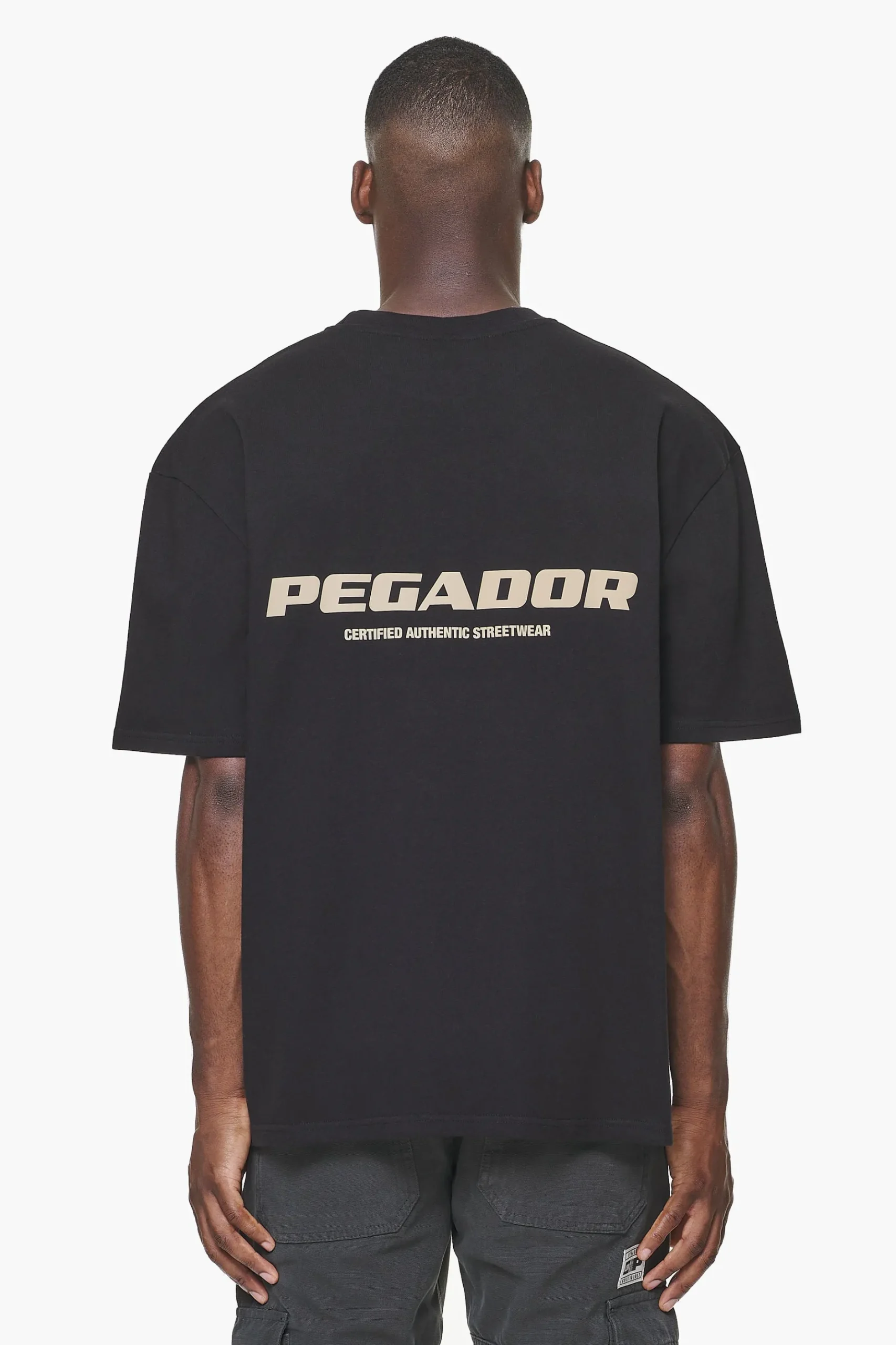 Pegador Tees|Colne Logo Oversized Tee Vintage Washed Onyx Black Gum