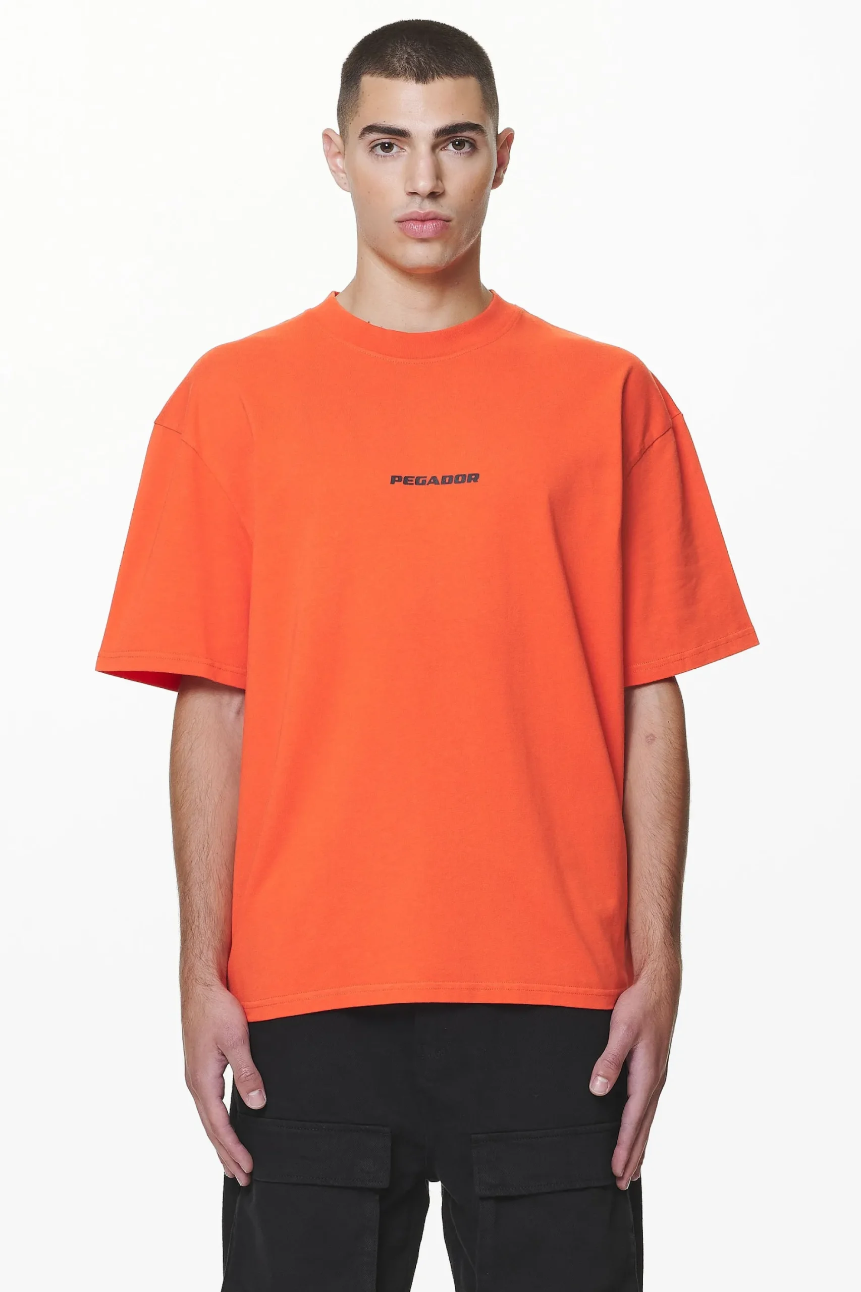 Pegador Tees|Colne Logo Oversized Tee Washed Signal Red