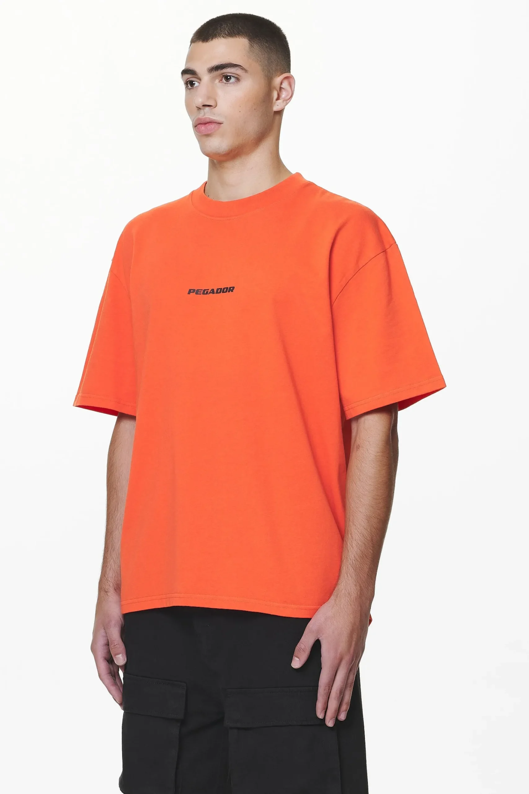 Pegador Tees|Colne Logo Oversized Tee Washed Signal Red