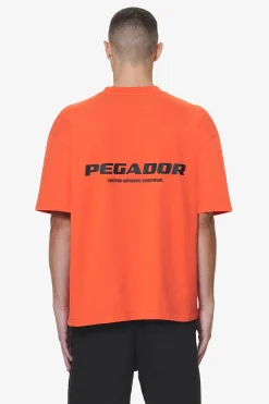 Pegador Tees|Colne Logo Oversized Tee Washed Signal Red