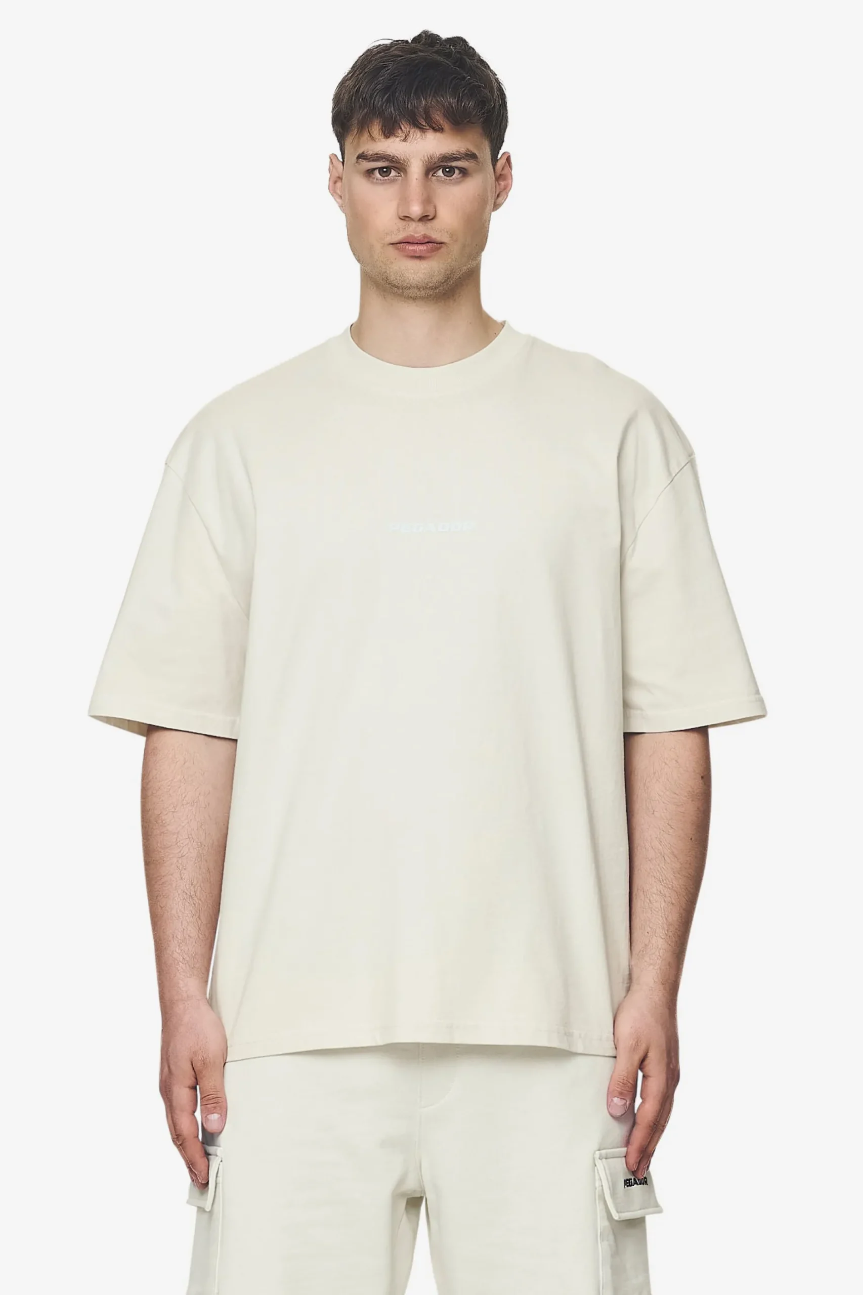 Pegador Tees|Colne Logo Oversized Tee Baby Blue Washed salty cream