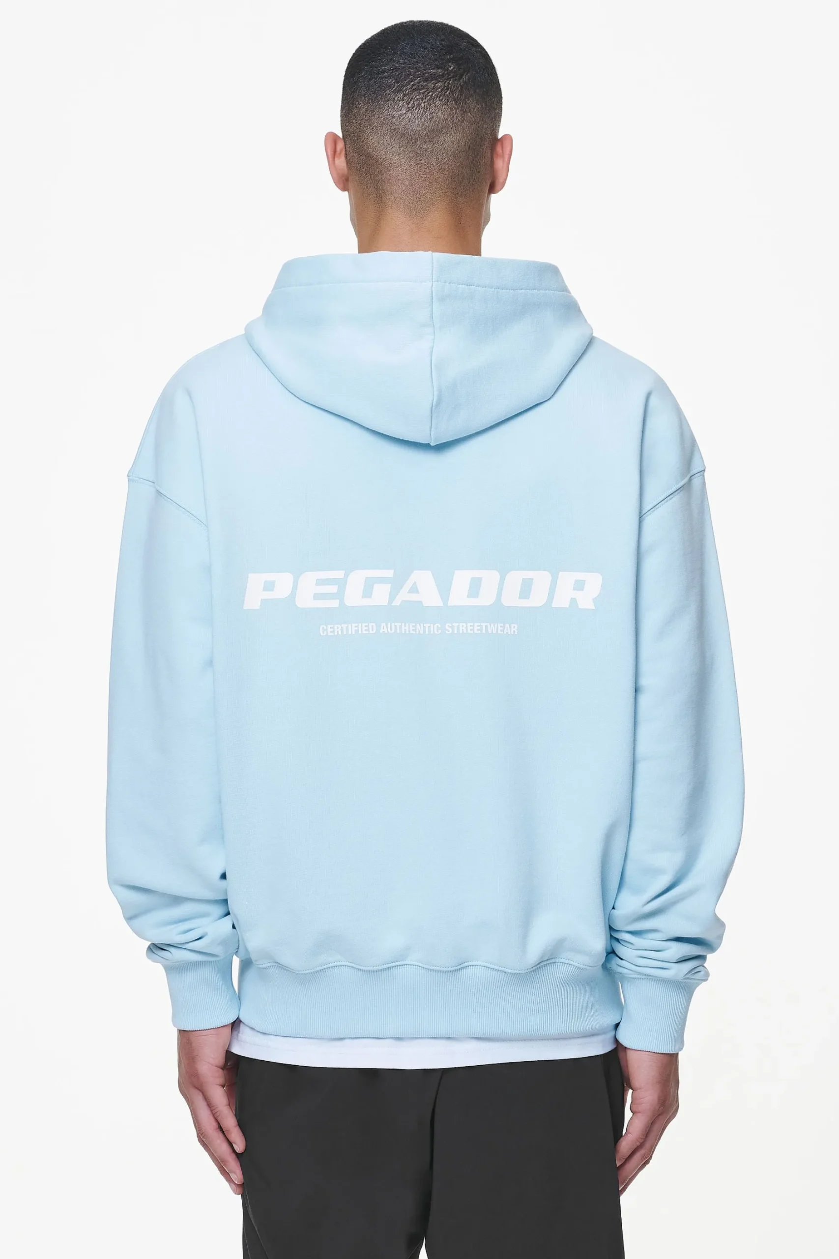 Pegador Hoodies|Zip Hoodies|Colne Terry Logo Oversized Sweat Jacket Vintage Aqua