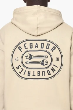 Pegador Hoodies|Comet Oversized Hoodie Vintage Washed Kingdom Beige