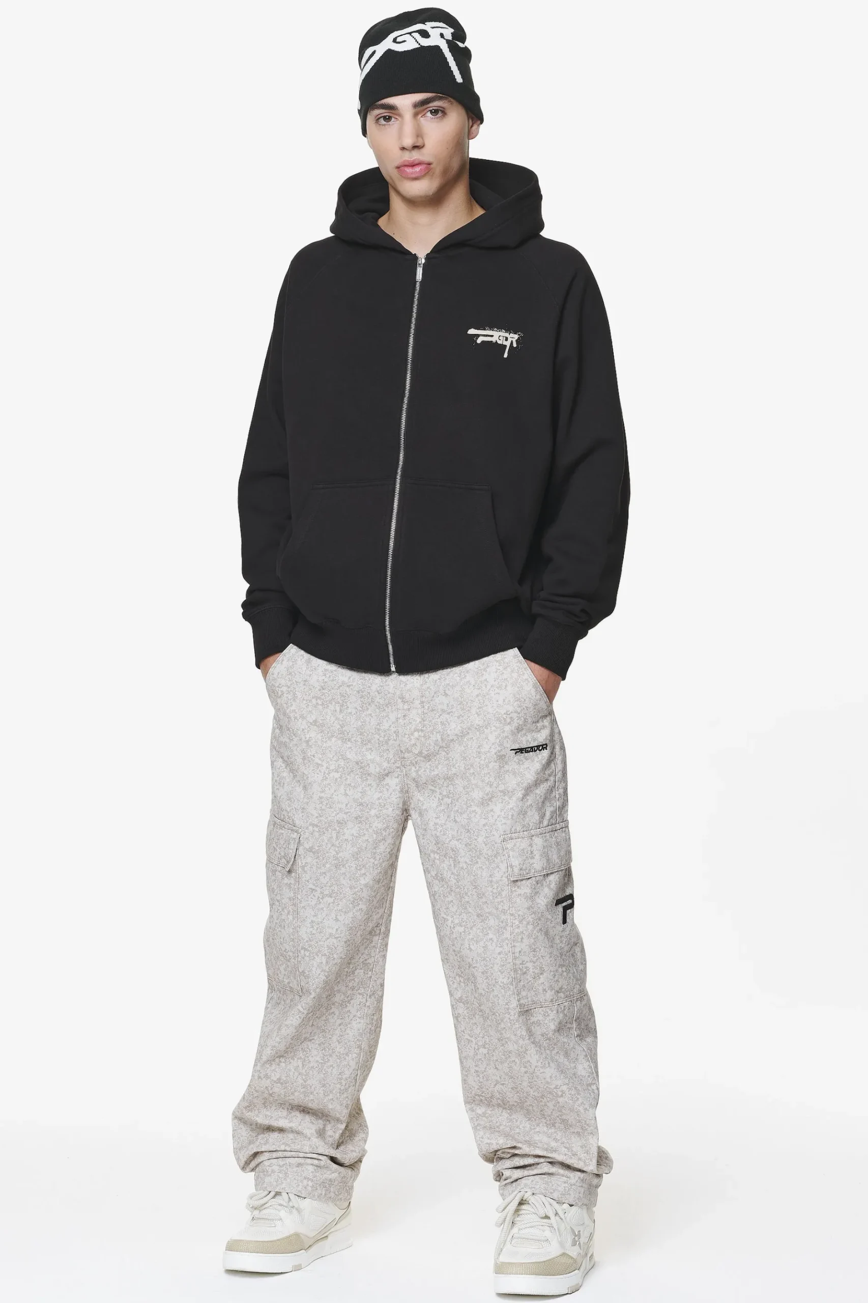 Pegador Hoodies|Zip Hoodies|Condor Raglan Sweat Jacket Black