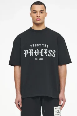 Pegador Tees|Cordova Oversized Tee Vintage Washed Black Ink