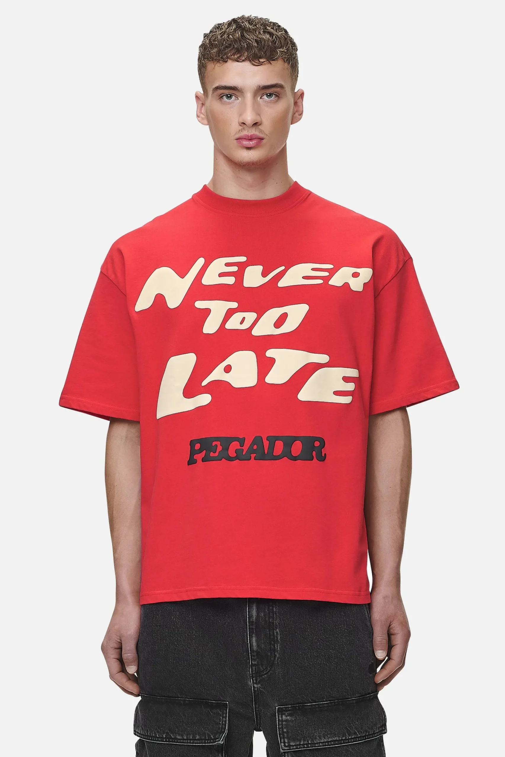 Pegador Tees|Corey Boxy Tee Washed Red