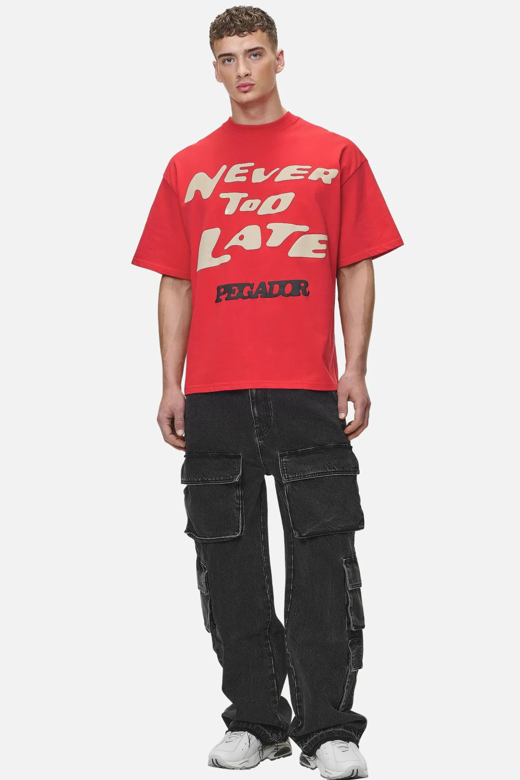 Pegador Tees|Corey Boxy Tee Washed Red