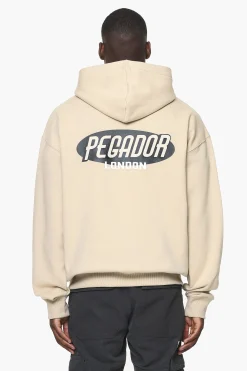 Pegador Hoodies|Zip Hoodies|County Oversized Sweat Jacket Vintage Washed Kingdom Beige