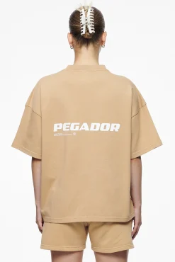 Pegador Tees|Culla Logo Heavy Oversized Tee Vintage Washed Espresso