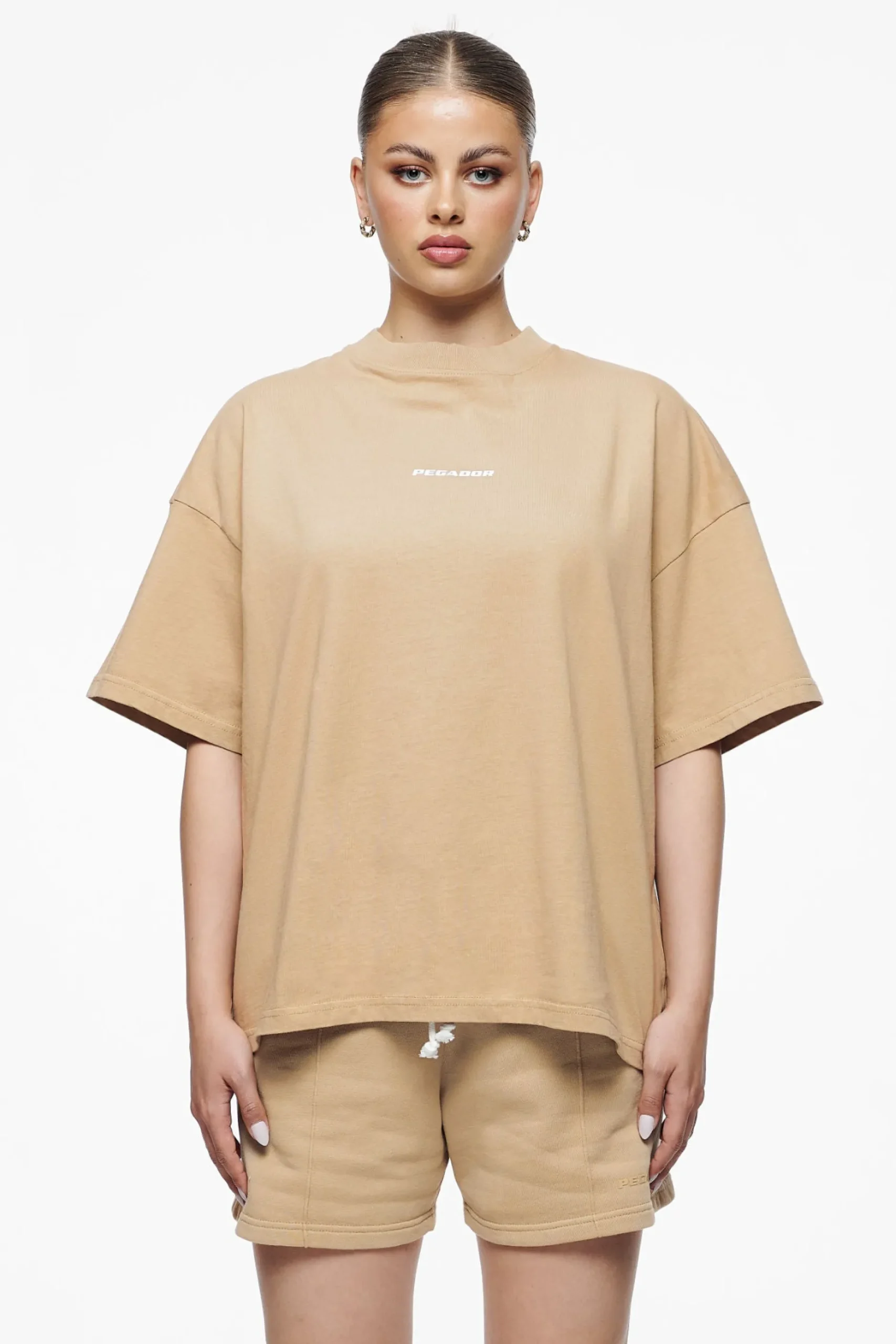 Pegador Tees|Culla Logo Heavy Oversized Tee Vintage Washed Espresso