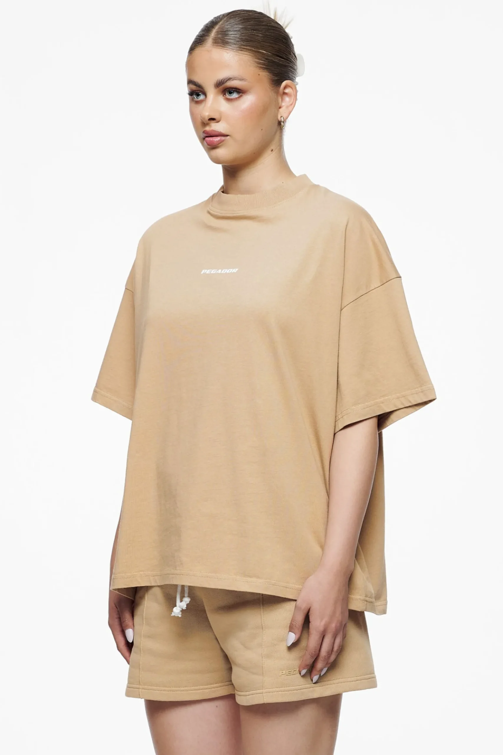Pegador Tees|Culla Logo Heavy Oversized Tee Vintage Washed Espresso