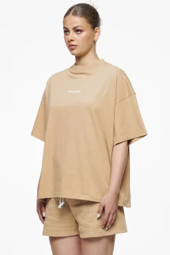 Pegador Tees|Culla Logo Heavy Oversized Tee Vintage Washed Espresso