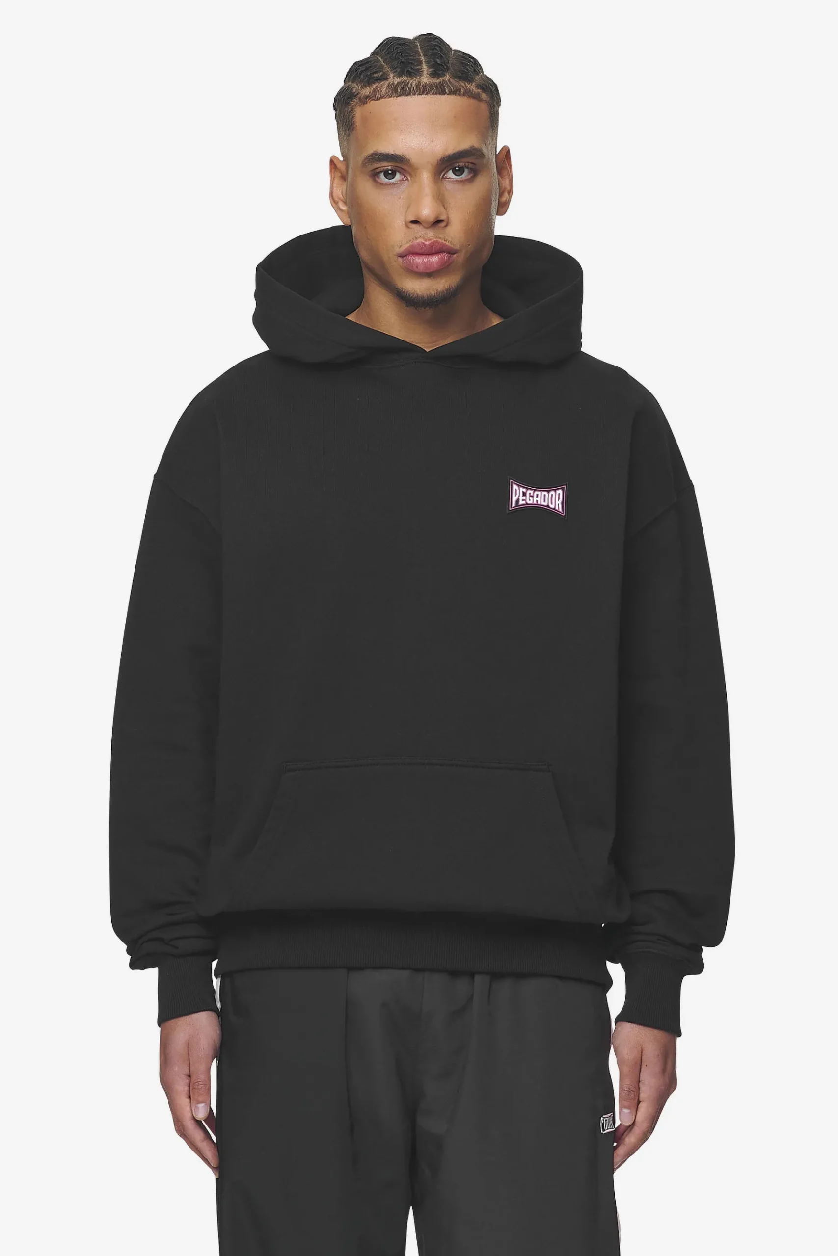Pegador Hoodies|Dacko Oversized Hoodie Washed Black Bubblegum
