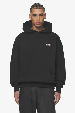 Pegador Hoodies|Dacko Oversized Hoodie Washed Black Bubblegum