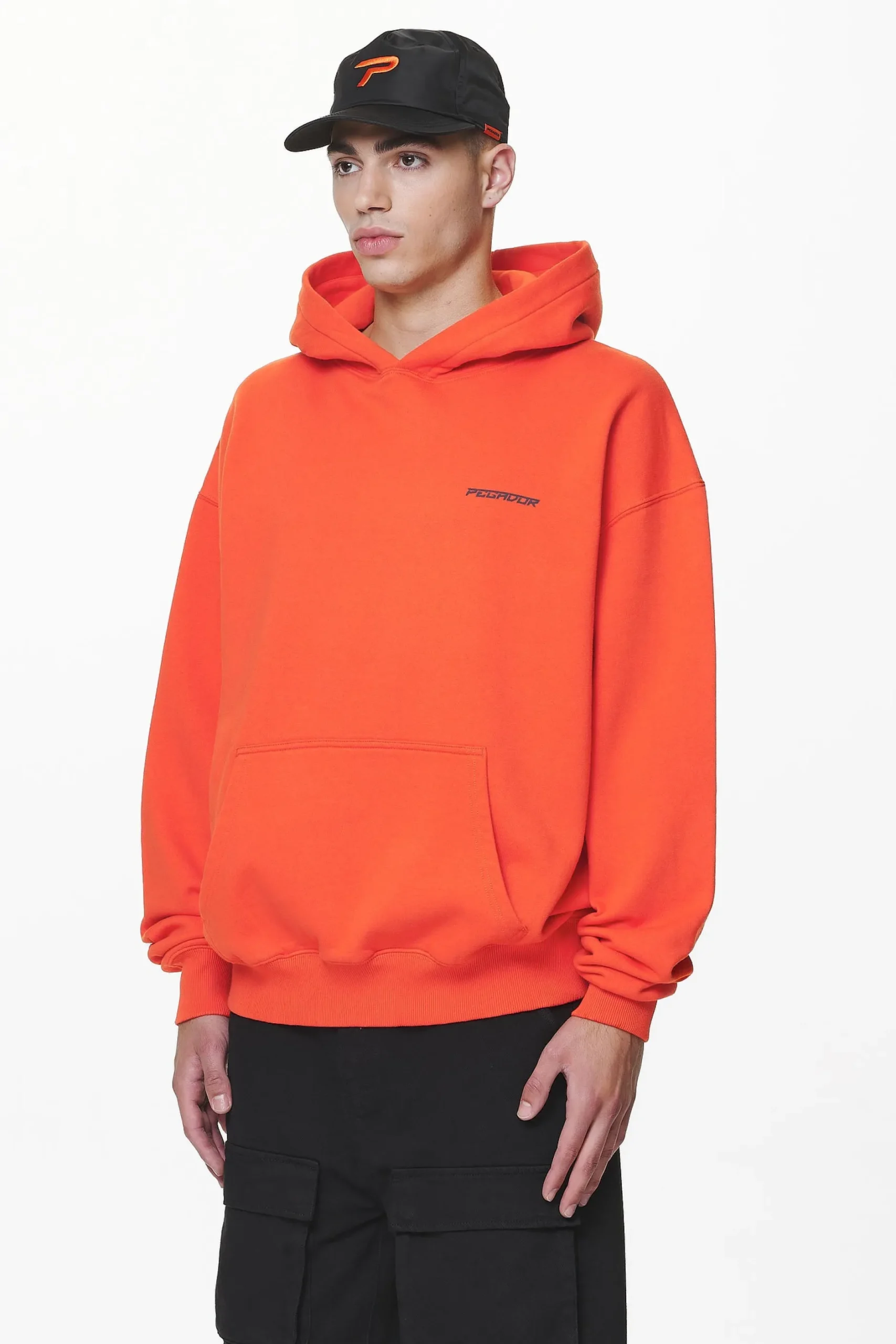 Pegador Hoodies|Devon Oversized Hoodie Washed Signal Red