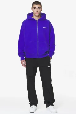 Pegador Hoodies|Zip Hoodies|Devon Oversized Sweat Jacket Washed Endless Blue