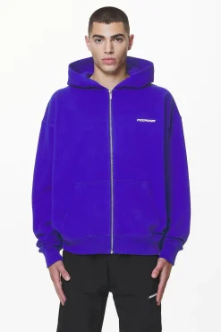 Pegador Hoodies|Zip Hoodies|Devon Oversized Sweat Jacket Washed Endless Blue