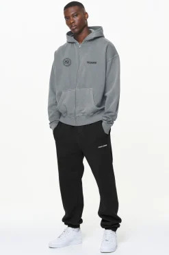 Pegador Hoodies|Zip Hoodies|Dike Oversized Sweat Jacket Vintage Grey