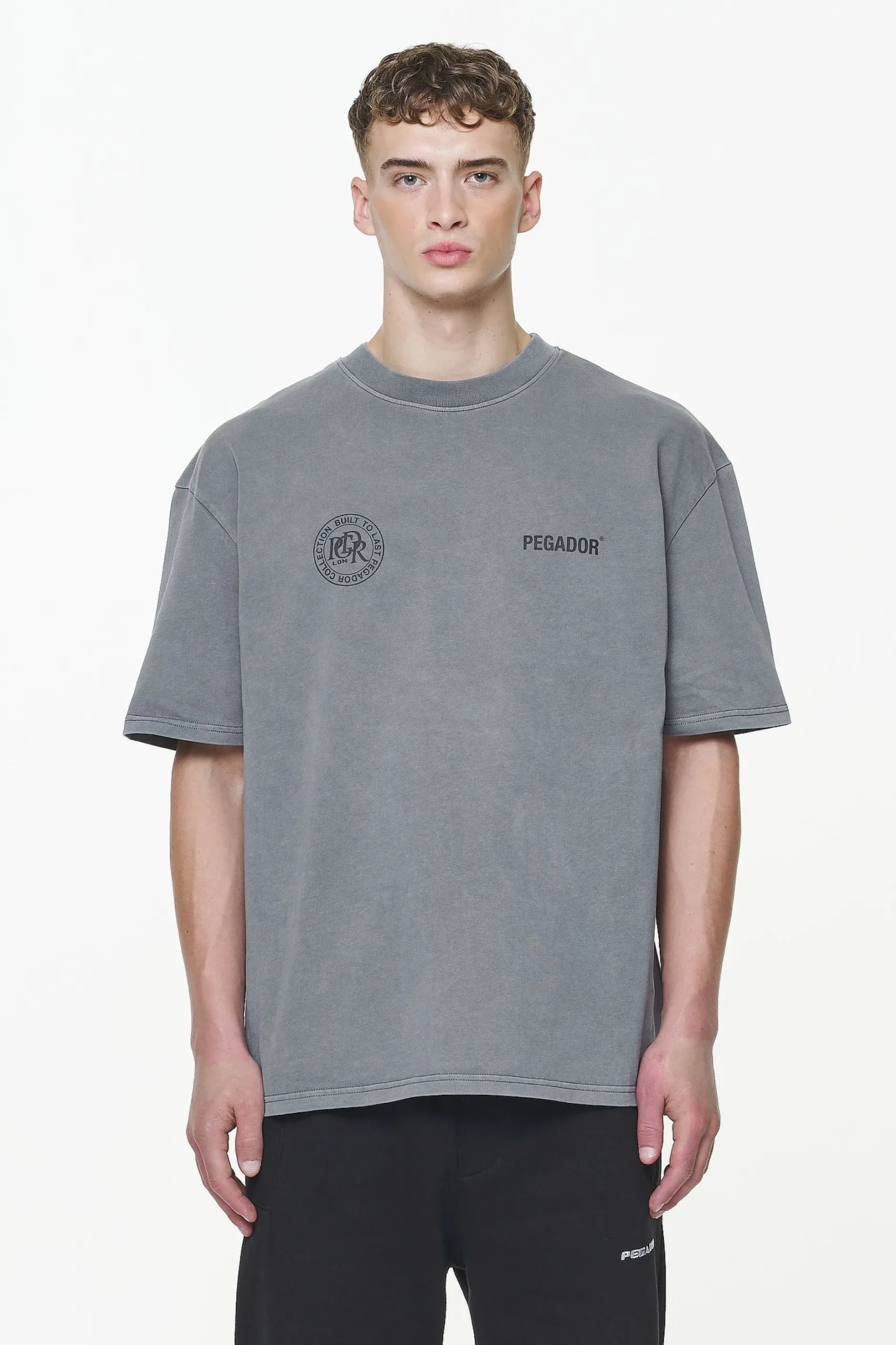 Pegador Tees|Dike Oversized Tee Vintage Grey