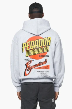 Pegador Hoodies|Docks Oversized Hoodie Grey Melange