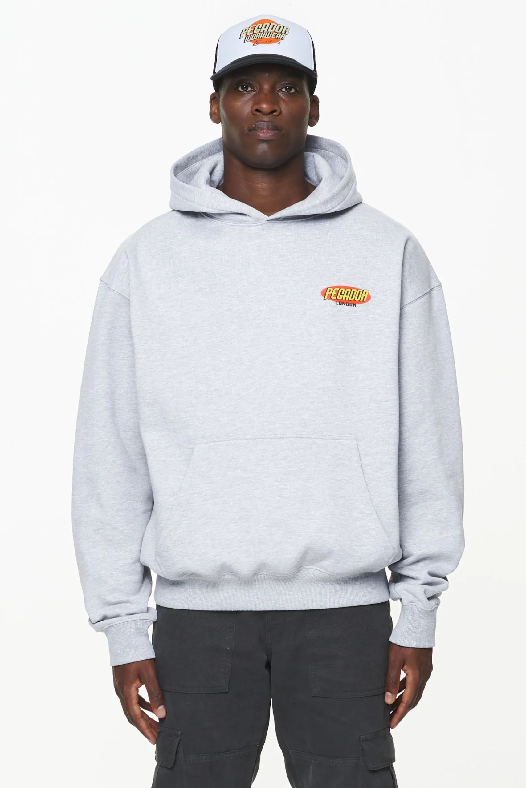 Pegador Hoodies|Docks Oversized Hoodie Grey Melange