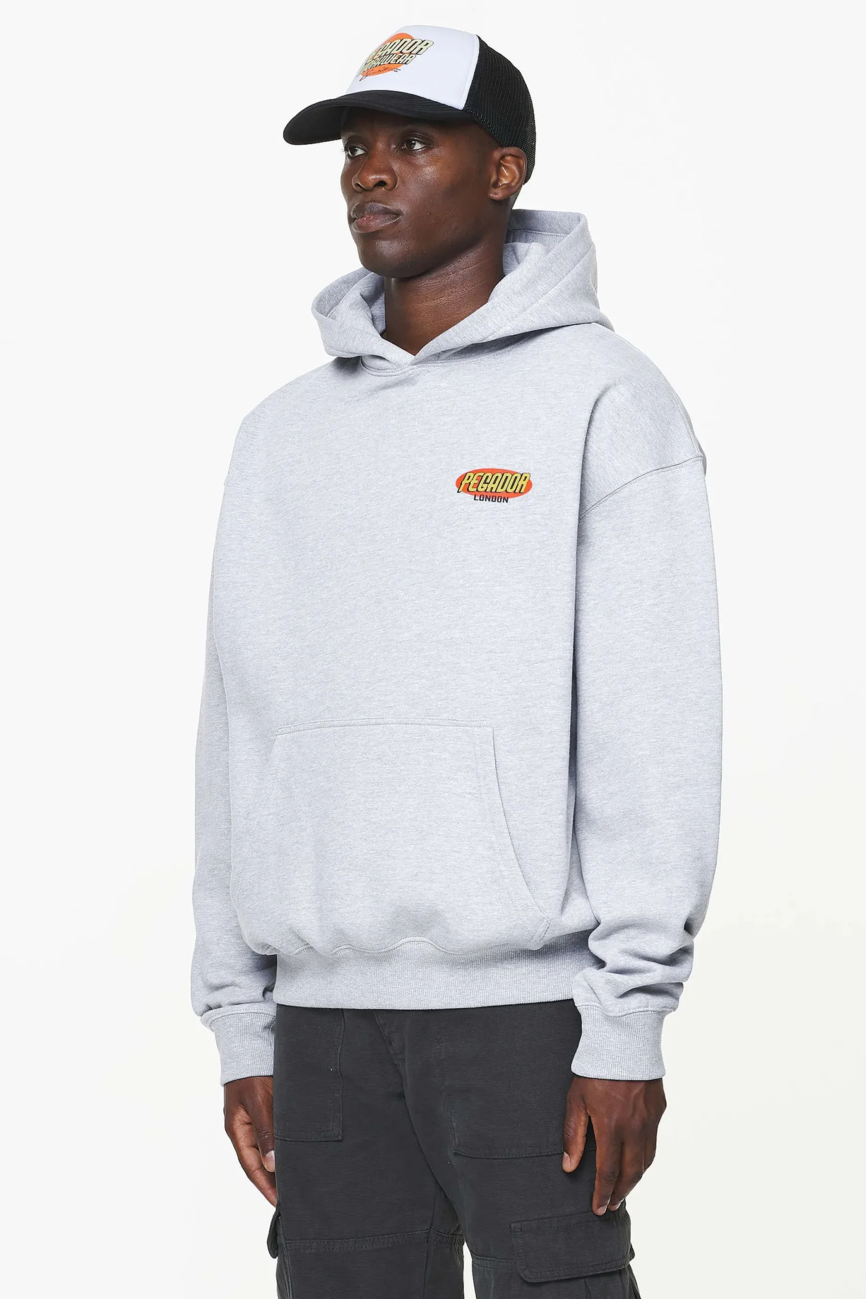 Pegador Hoodies|Docks Oversized Hoodie Grey Melange